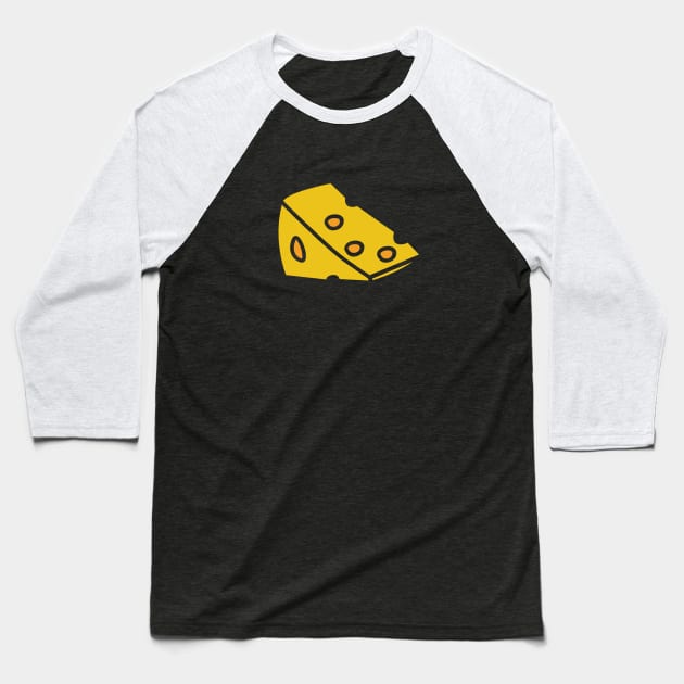 Funny Cheese Symbol Illustration Baseball T-Shirt by Shirtbubble